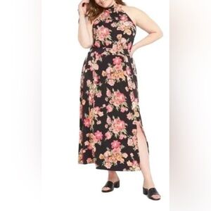 Lane Bryant Black Floral Maxi Dress